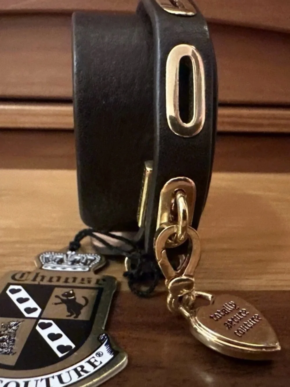 Juicy Couture Brown Leather Cuff Wrap Around Bracelet New With Tags